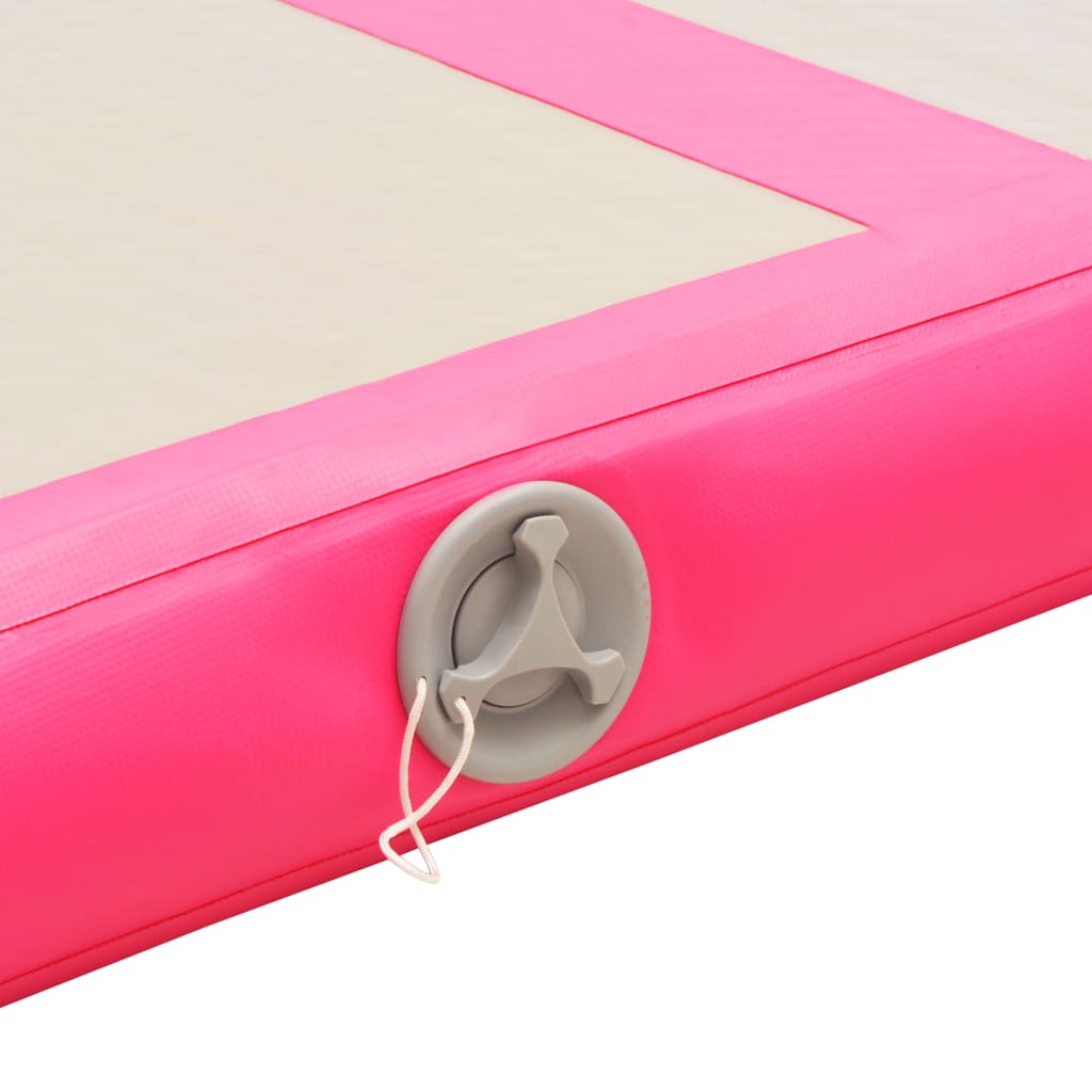 Gymnastiekmat Met Pomp Opblaasbaar 800X100X10 Cm Pvc Roze
