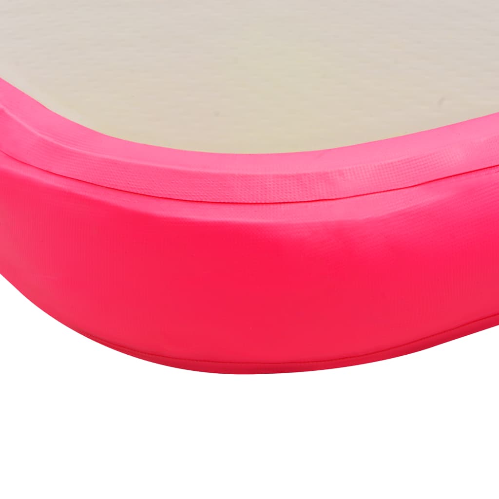 Gymnastiekmat Met Pomp Opblaasbaar 800X100X10 Cm Pvc Roze