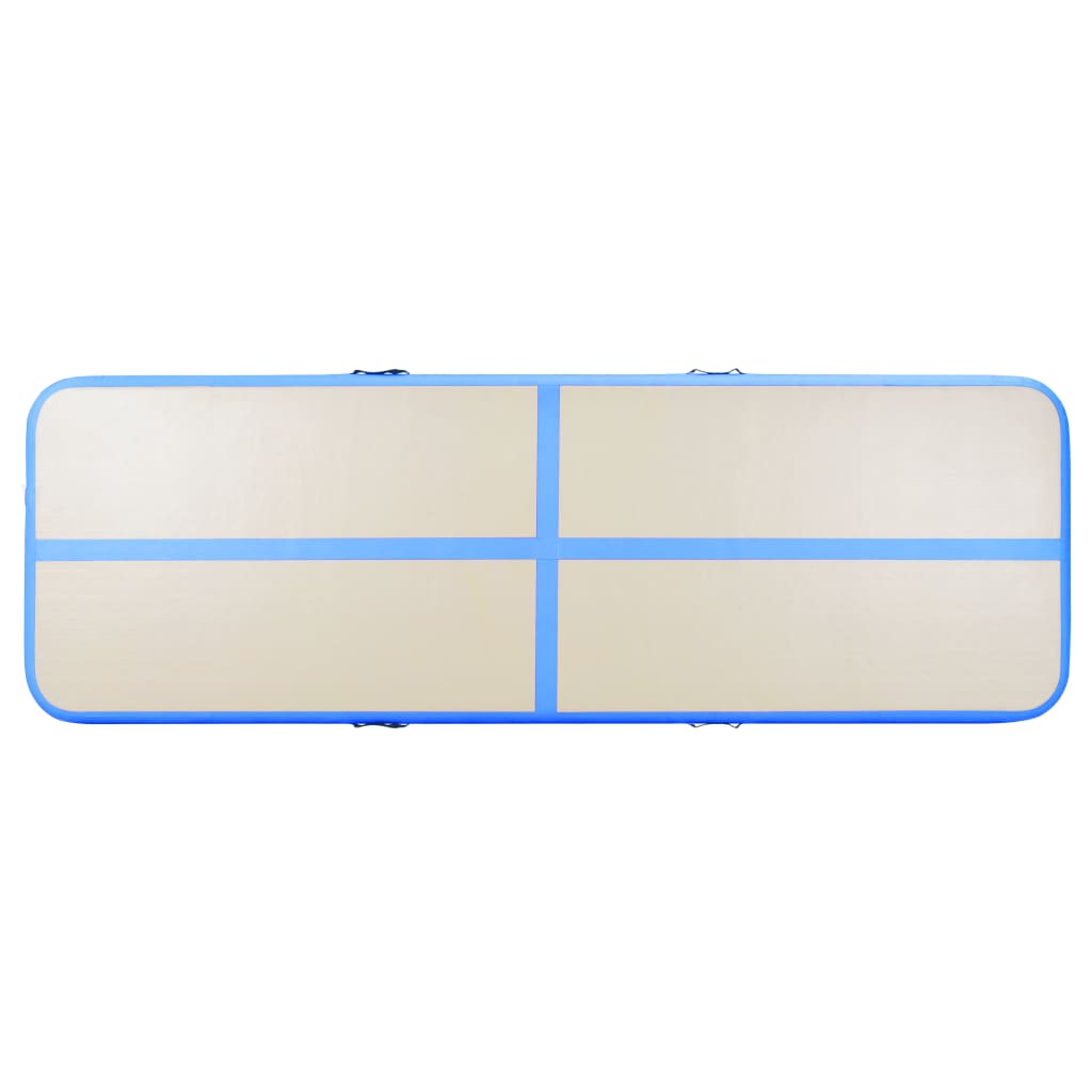 Gymnastiekmat Met Pomp Opblaasbaar 800X100X10 Cm Pvc Blauw