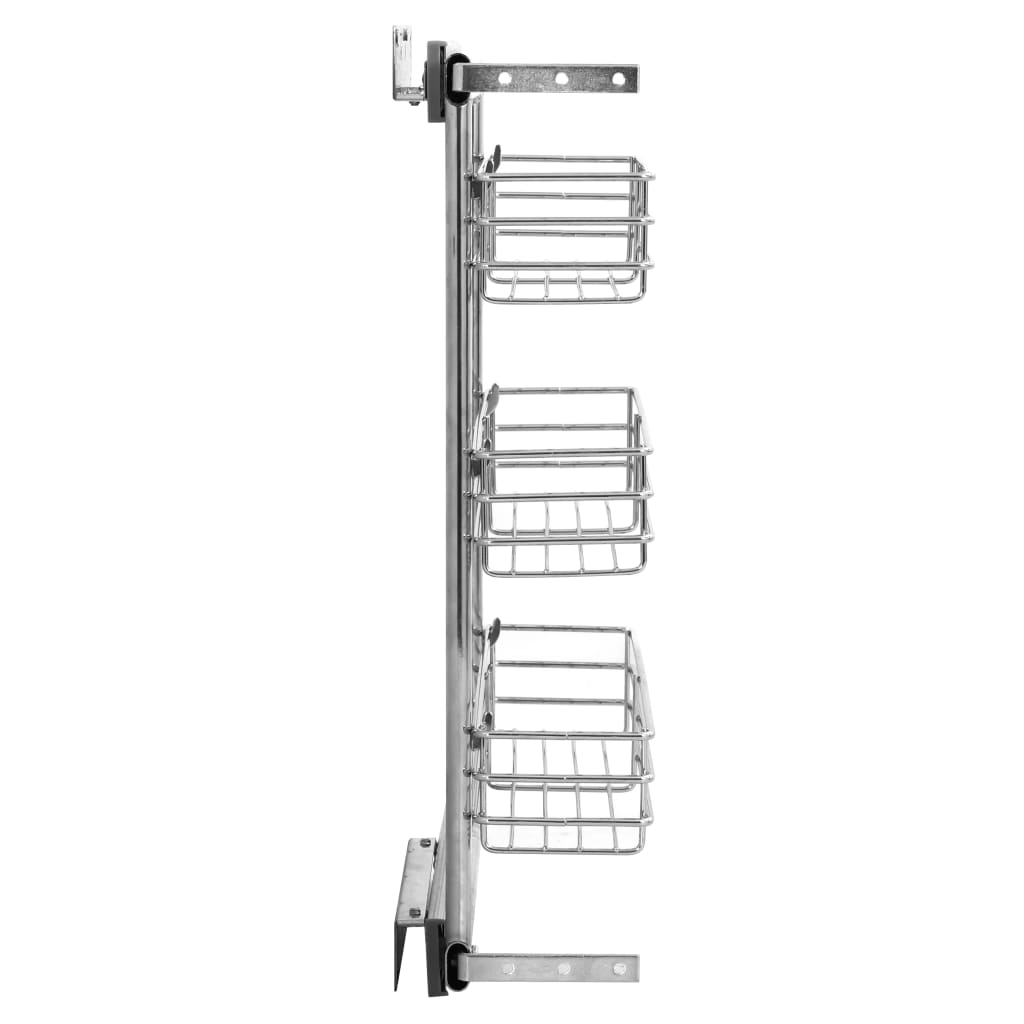 Draadmand Keuken Uittrekbaar 3-Laags 47X11X56 Cm Zilverkleurig