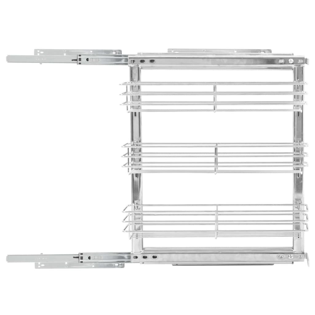 Draadmand Keuken Uittrekbaar 3-Laags 47X11X56 Cm Zilverkleurig