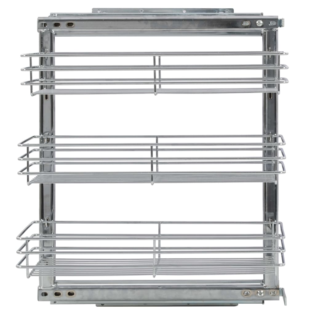Draadmand Keuken Uittrekbaar 3-Laags 47X25X56 Cm Zilverkleurig