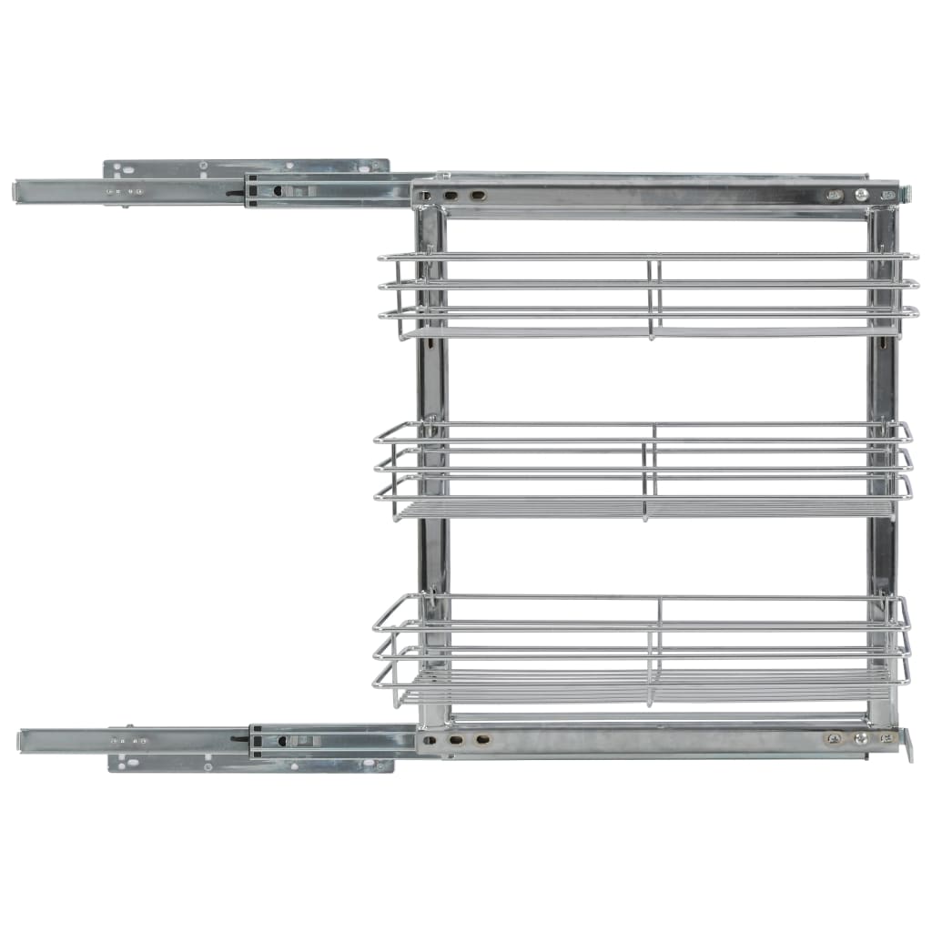 Draadmand Keuken Uittrekbaar 3-Laags 47X25X56 Cm Zilverkleurig