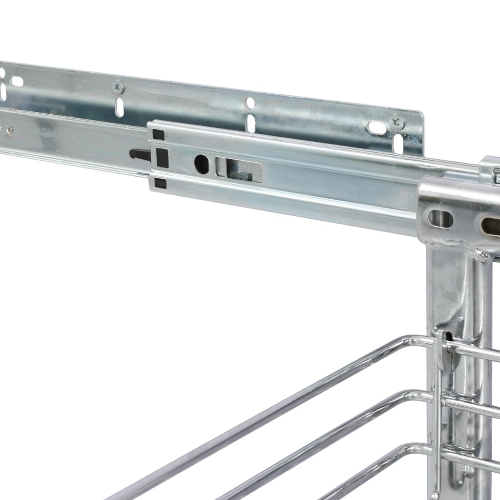 Draadmand Keuken Uittrekbaar 3-Laags 47X25X56 Cm Zilverkleurig