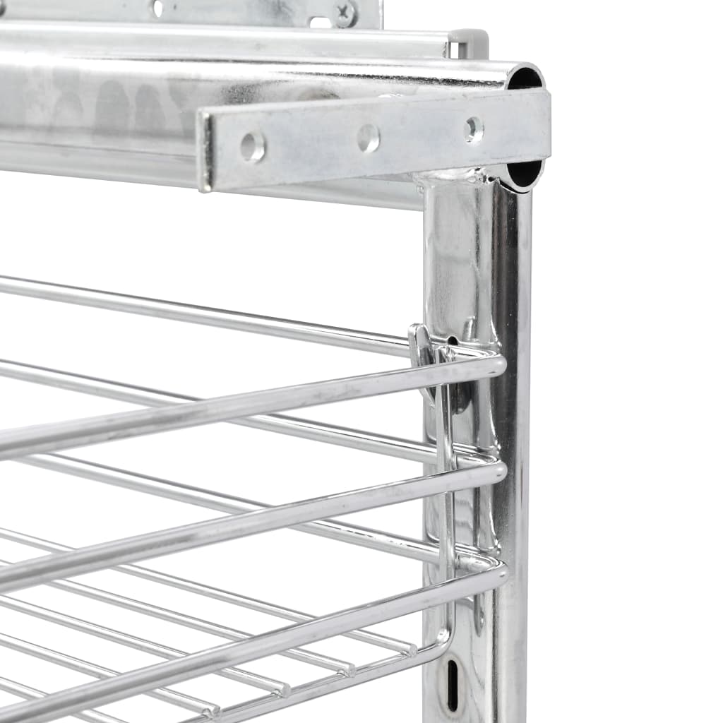 Draadmand Keuken Uittrekbaar 3-Laags 47X35X56 Cm Zilverkleurig