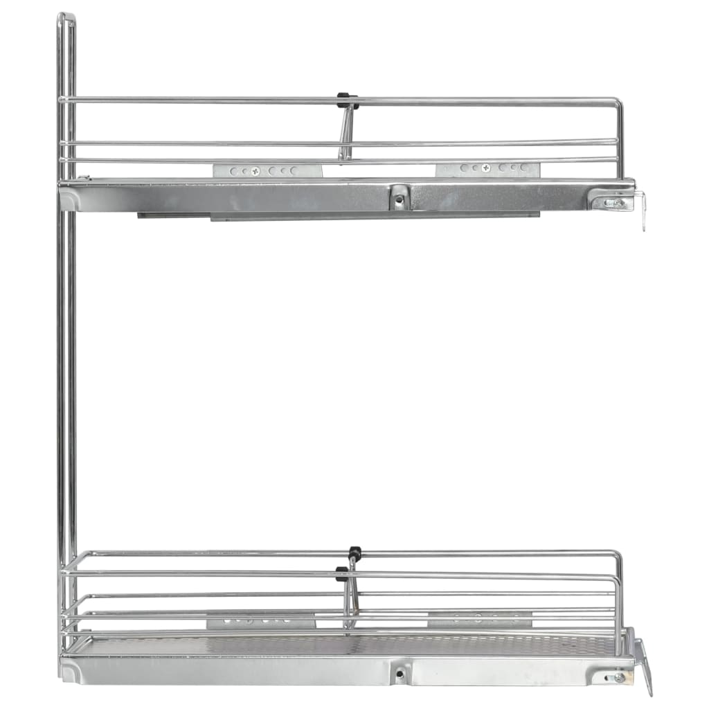 Draadmand Keuken Uittrekbaar 2-Laags 47X15X54,5Cm Zilverkleurig