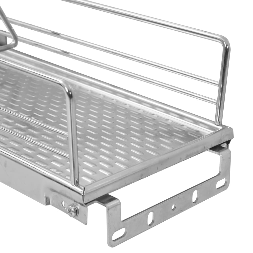 Draadmand Keuken Uittrekbaar 2-Laags 47X15X54,5Cm Zilverkleurig
