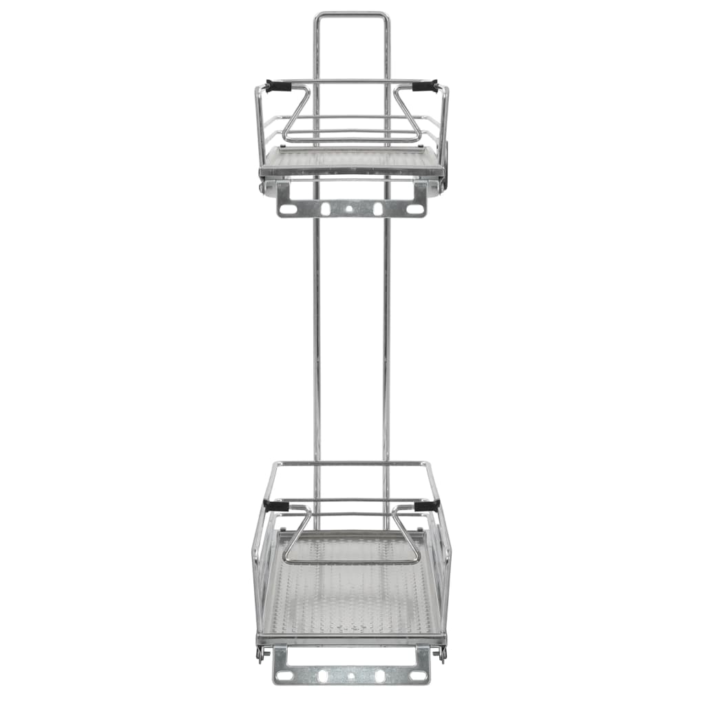 Draadmand Keuken Uittrekbaar 2-Laags 47X15X54,5Cm Zilverkleurig