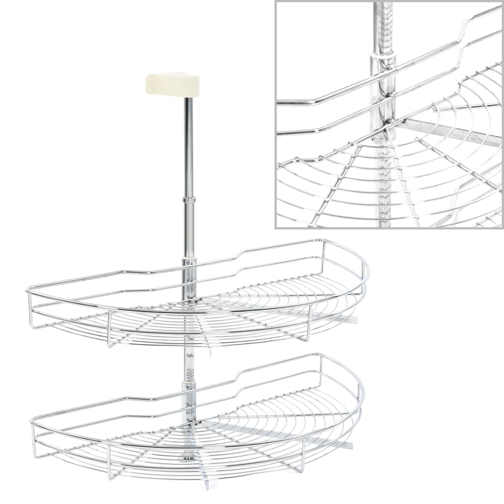 Draadmand Keuken 2-Laags 180 Graden 75X38X80 Cm Zilverkleurig