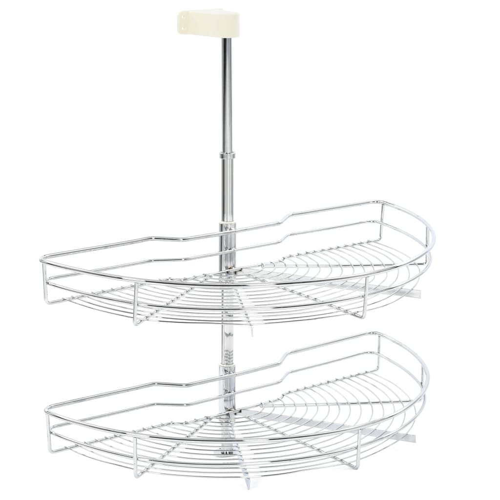 Draadmand Keuken 2-Laags 180 Graden 75X38X80 Cm Zilverkleurig