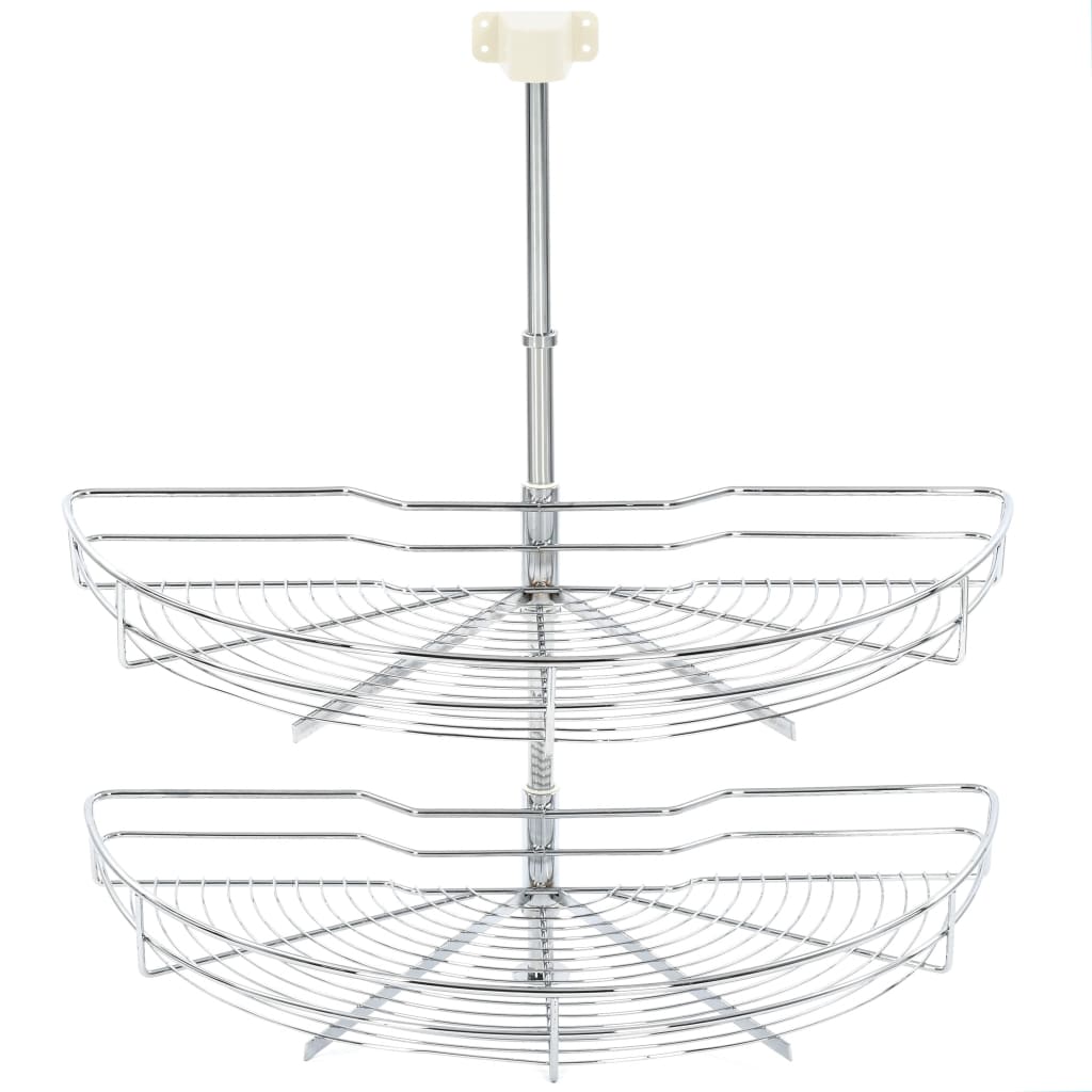 Draadmand Keuken 2-Laags 180 Graden 75X38X80 Cm Zilverkleurig