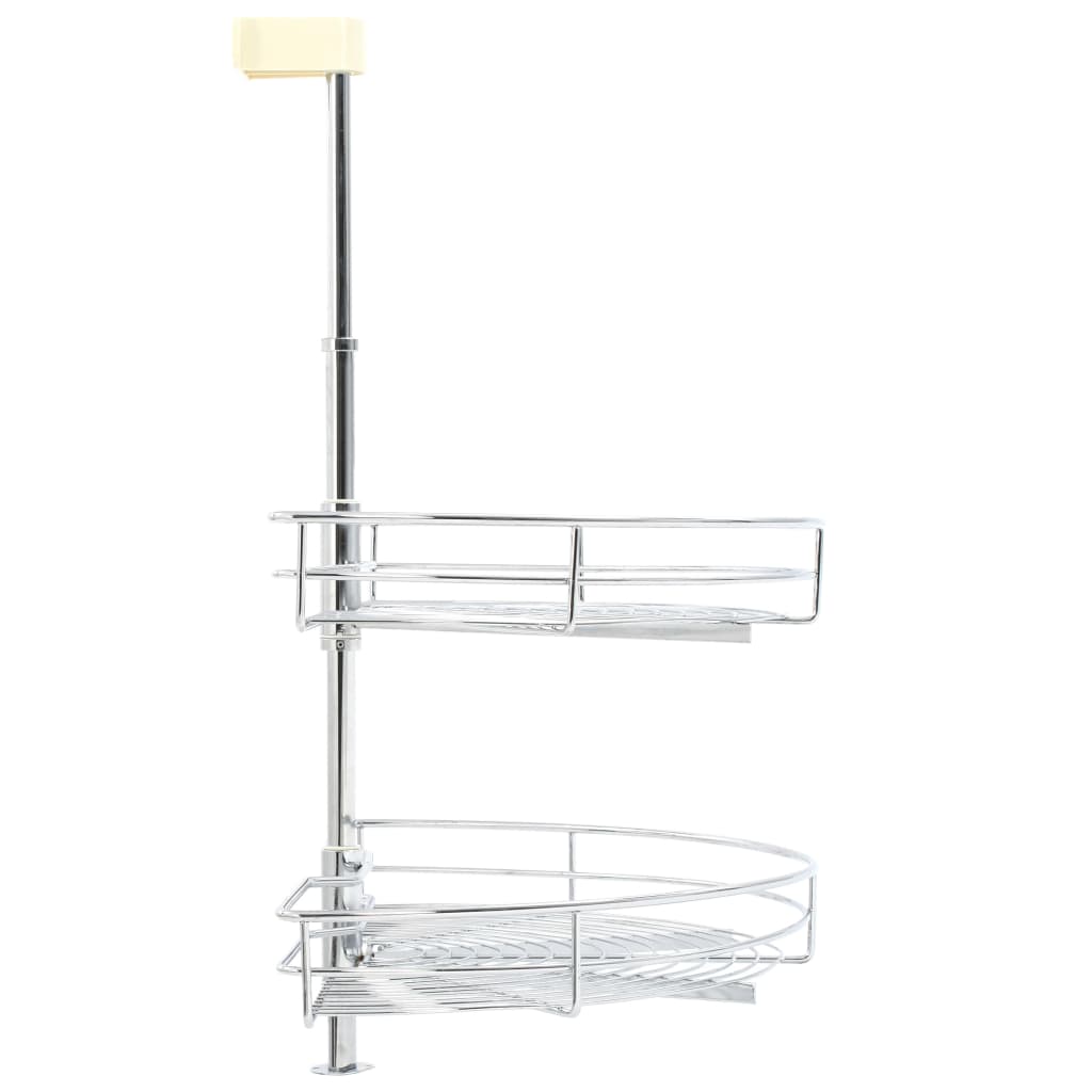 Draadmand Keuken 2-Laags 180 Graden 75X38X80 Cm Zilverkleurig
