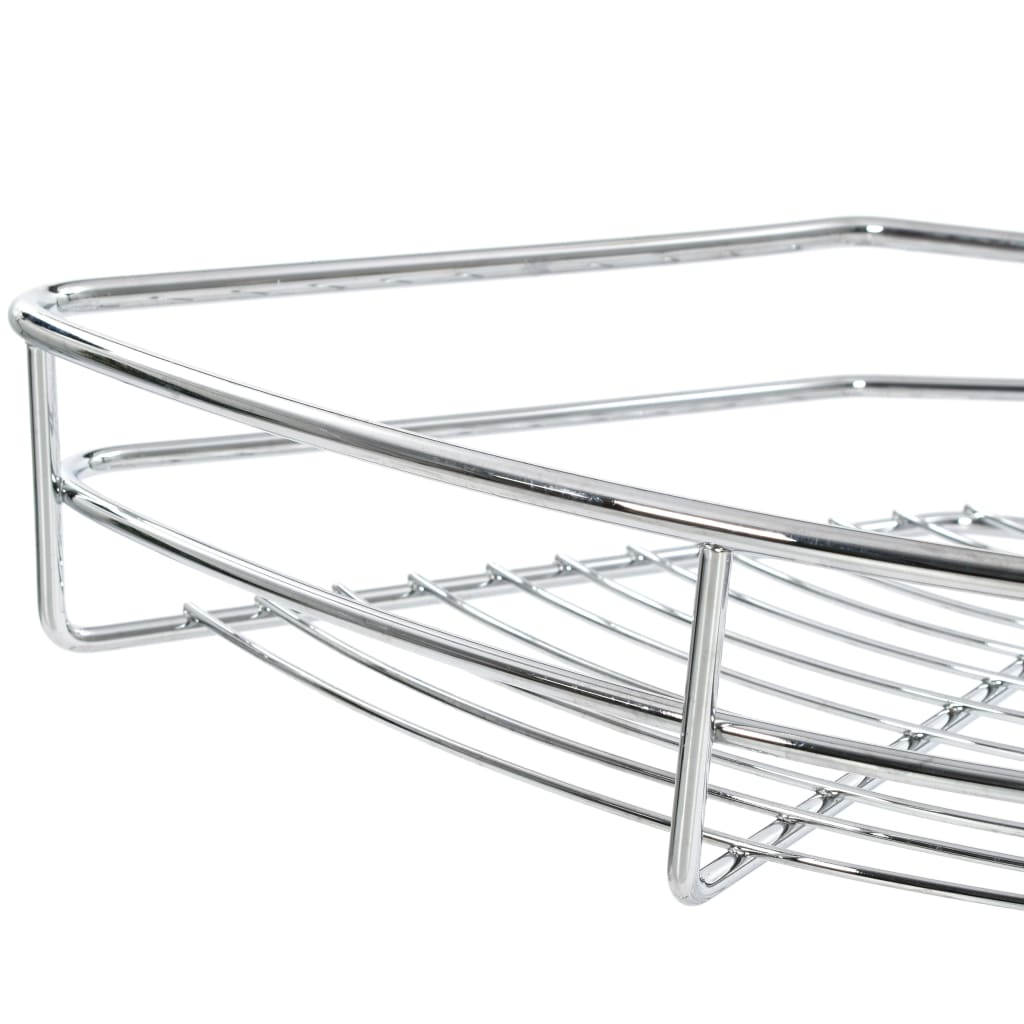 Draadmand Keuken 2-Laags 180 Graden 75X38X80 Cm Zilverkleurig