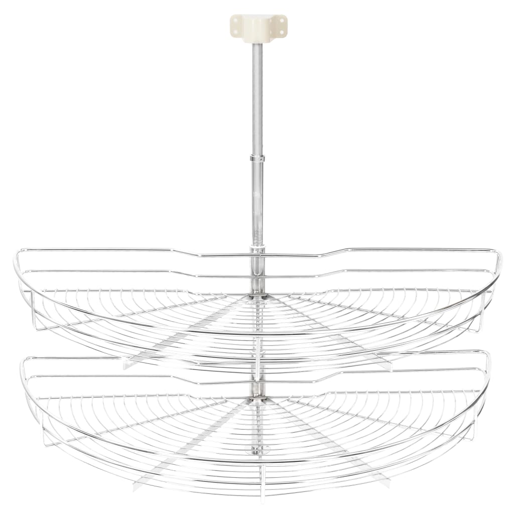 Draadmand Keuken 2-Laags 180 Graden 85X44X80 Cm Zilverkleurig