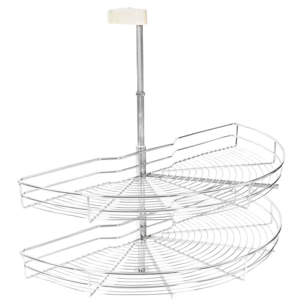 Draadmand Keuken 2-Laags 180 Graden 85X44X80 Cm Zilverkleurig