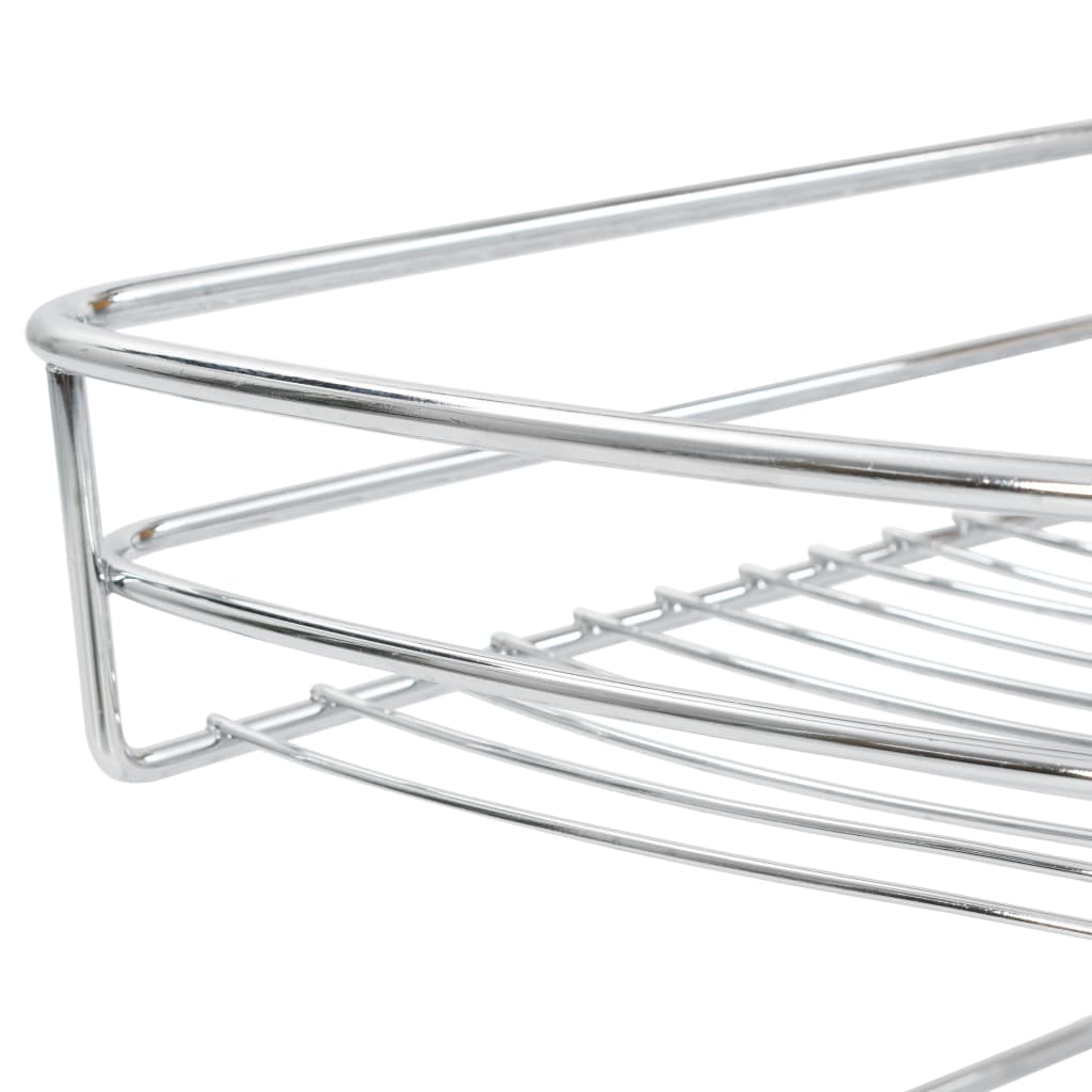 Draadmand Keuken 2-Laags 180 Graden 85X44X80 Cm Zilverkleurig