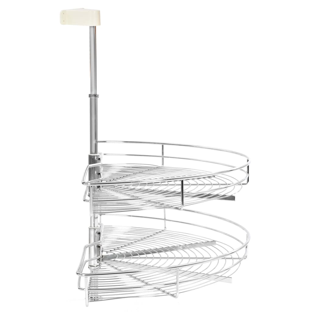 Draadmand Keuken 2-Laags 180 Graden 85X44X80 Cm Zilverkleurig