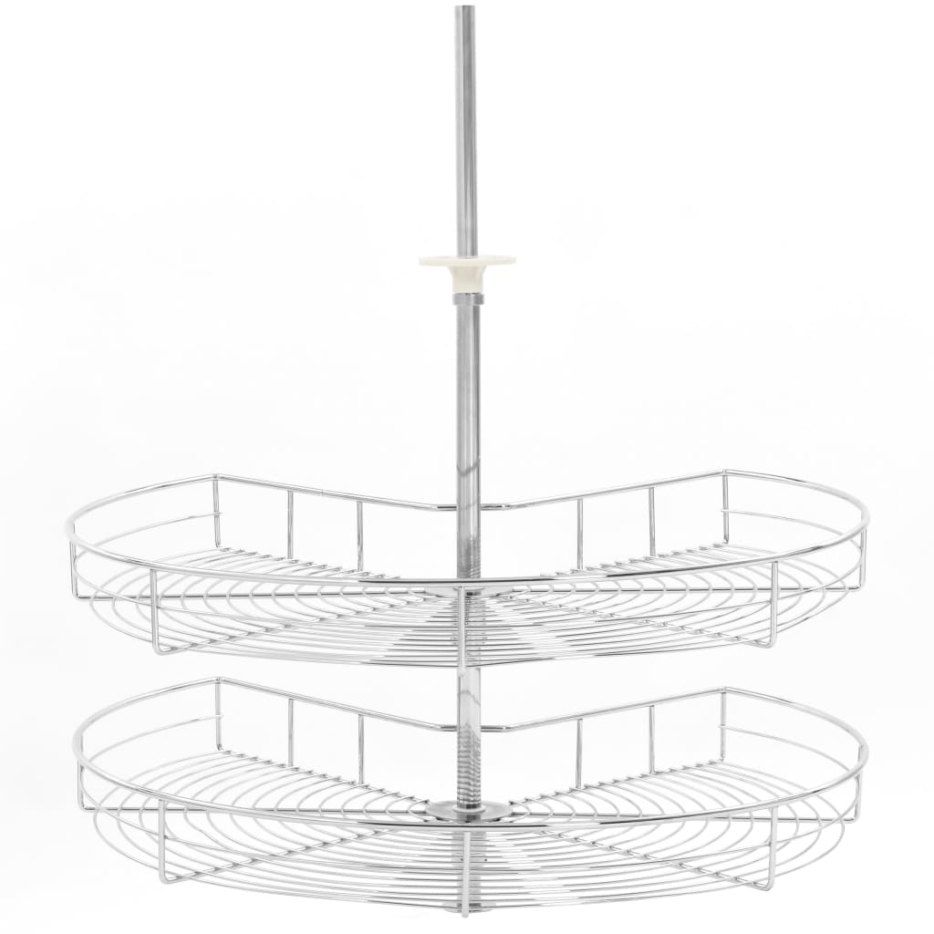 Draadmand Keuken 2-Laags 270 Graden 71X71X80 Cm Zilverkleurig