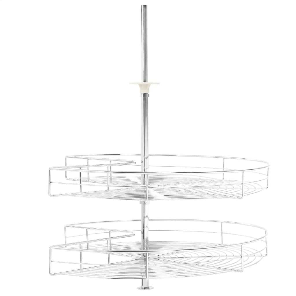 Draadmand Keuken 2-Laags 270 Graden 71X71X80 Cm Zilverkleurig