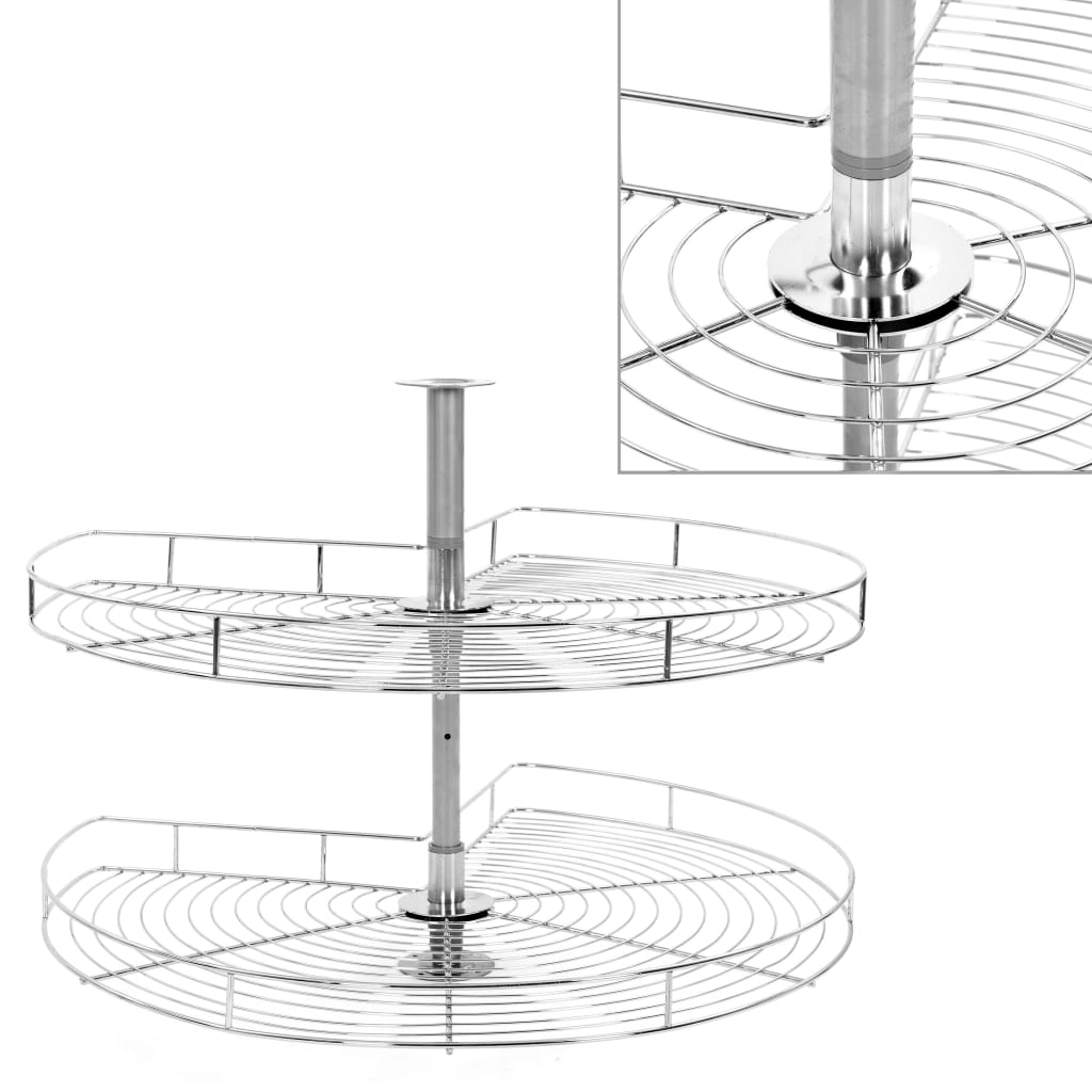 Draadmand Keuken 2-Laags 270 Graden 82X82X80 Cm Zilverkleurig