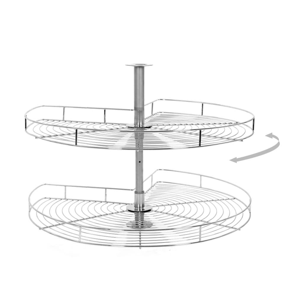 Draadmand Keuken 2-Laags 270 Graden 82X82X80 Cm Zilverkleurig