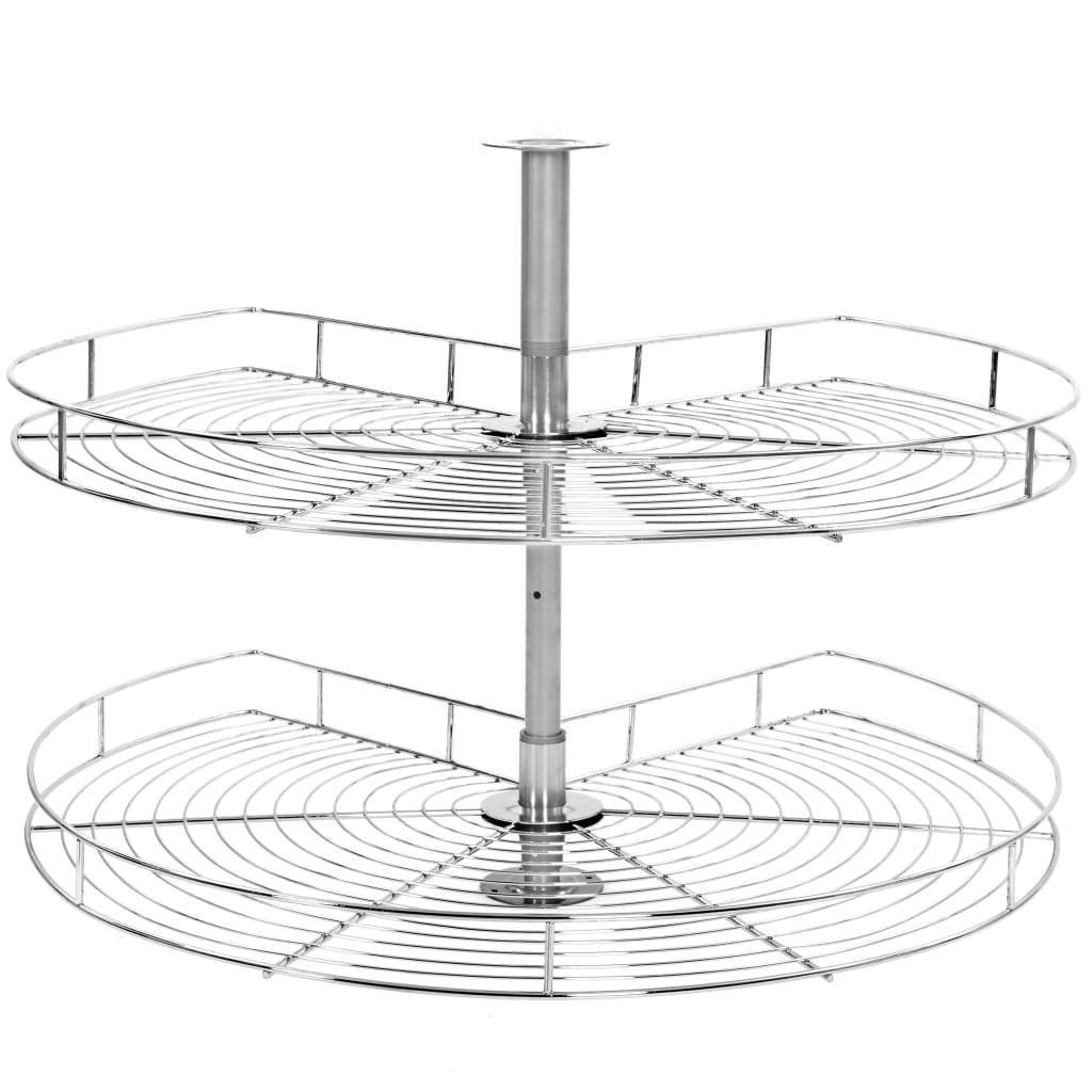 Draadmand Keuken 2-Laags 270 Graden 82X82X80 Cm Zilverkleurig