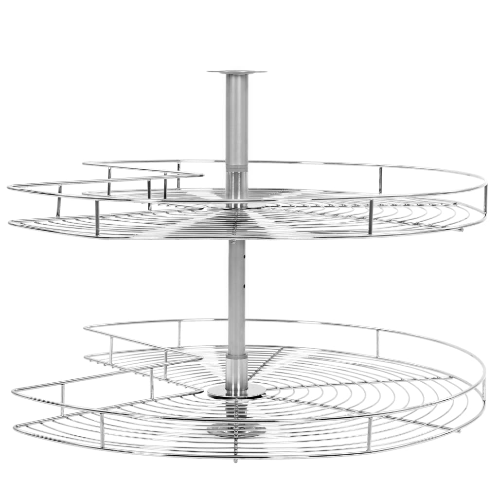 Draadmand Keuken 2-Laags 270 Graden 82X82X80 Cm Zilverkleurig