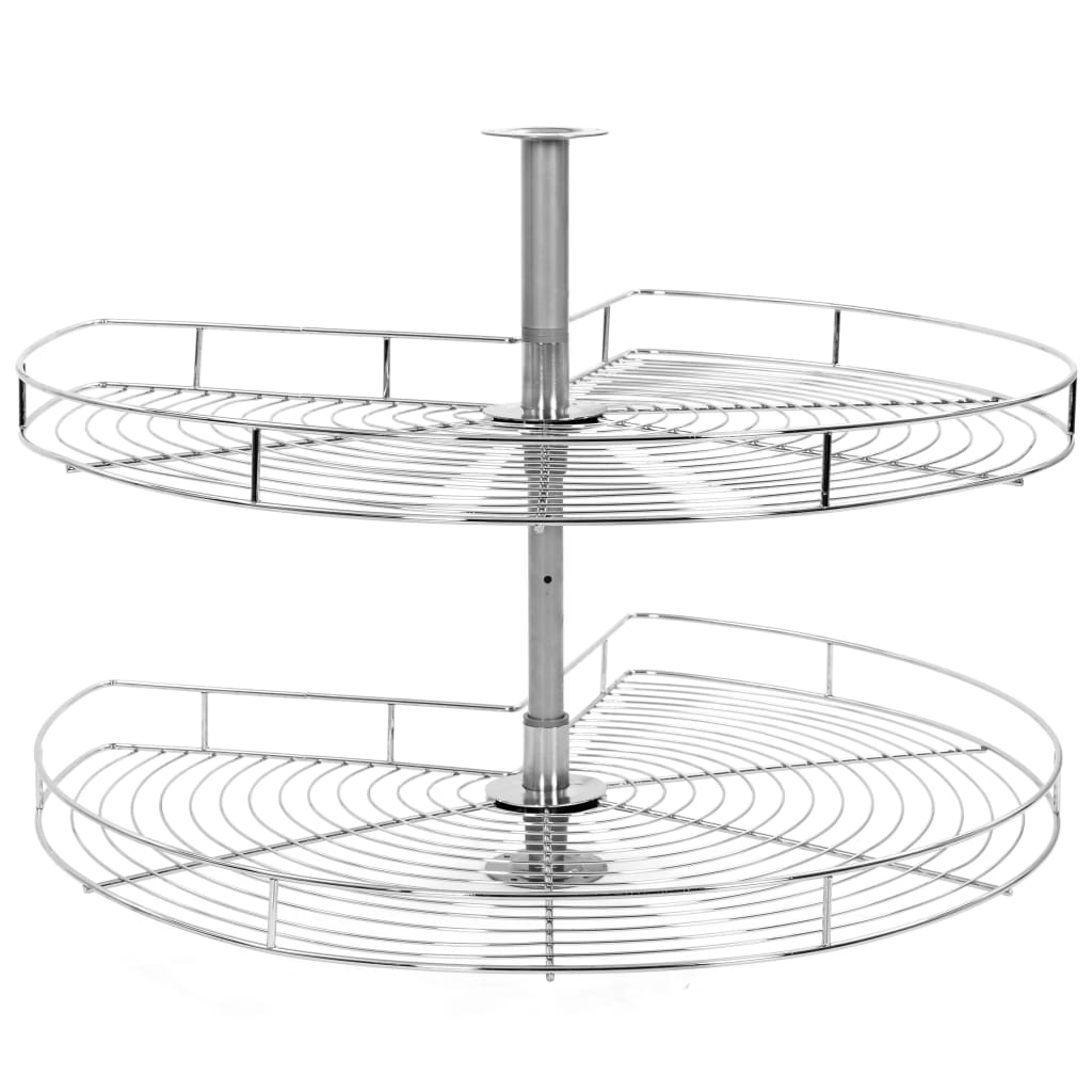 Draadmand Keuken 2-Laags 270 Graden 82X82X80 Cm Zilverkleurig