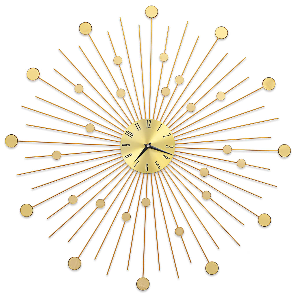 Wandklok 70 Cm Metaal Goudkleurig
