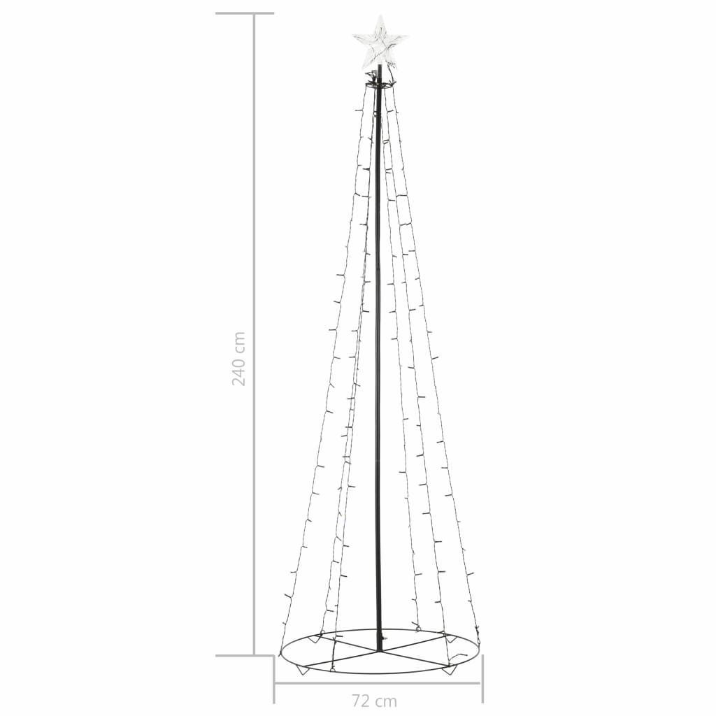 Kegelkerstboom 140 Led's Binnen En Buiten 72X240 Cm