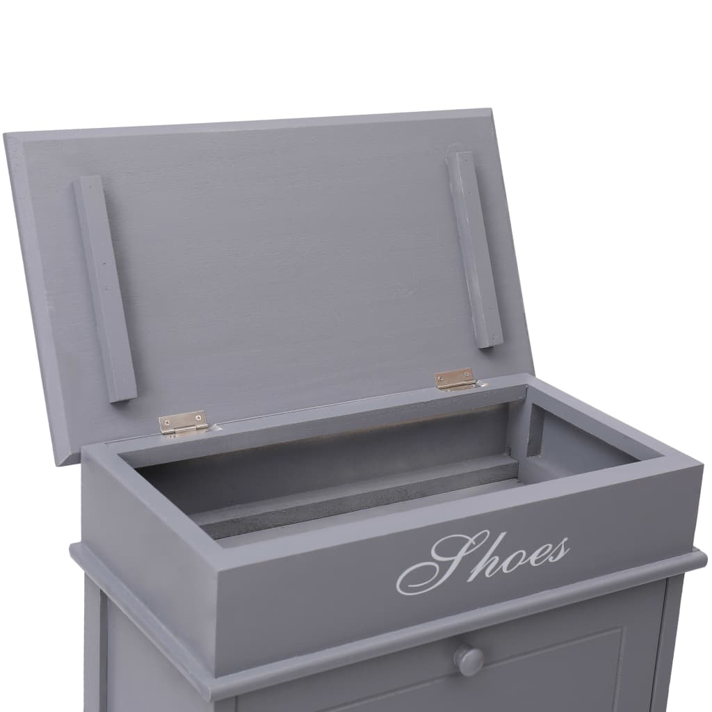 Schoenenkast 50X28X98 Cm Paulowniahout Grijs