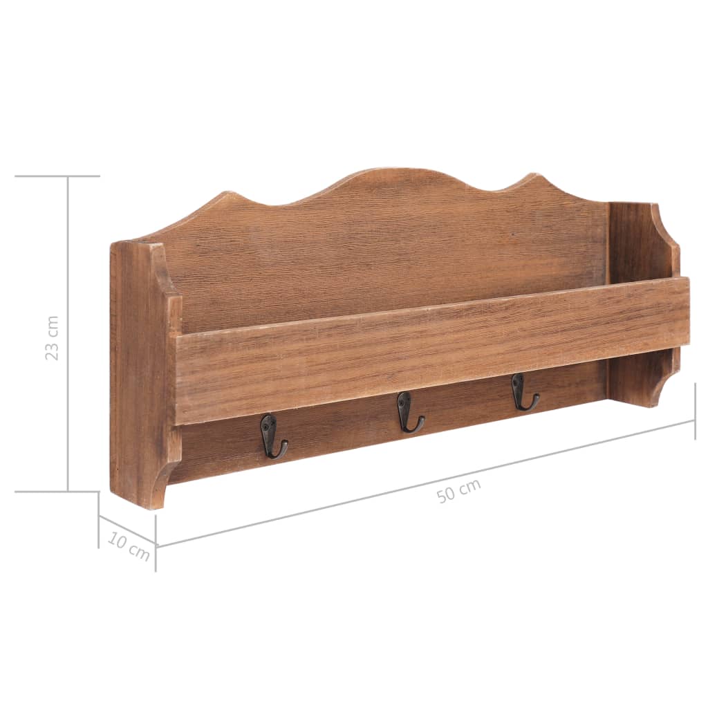 Wandkapstok 50X10X23 Cm Hout Bruin