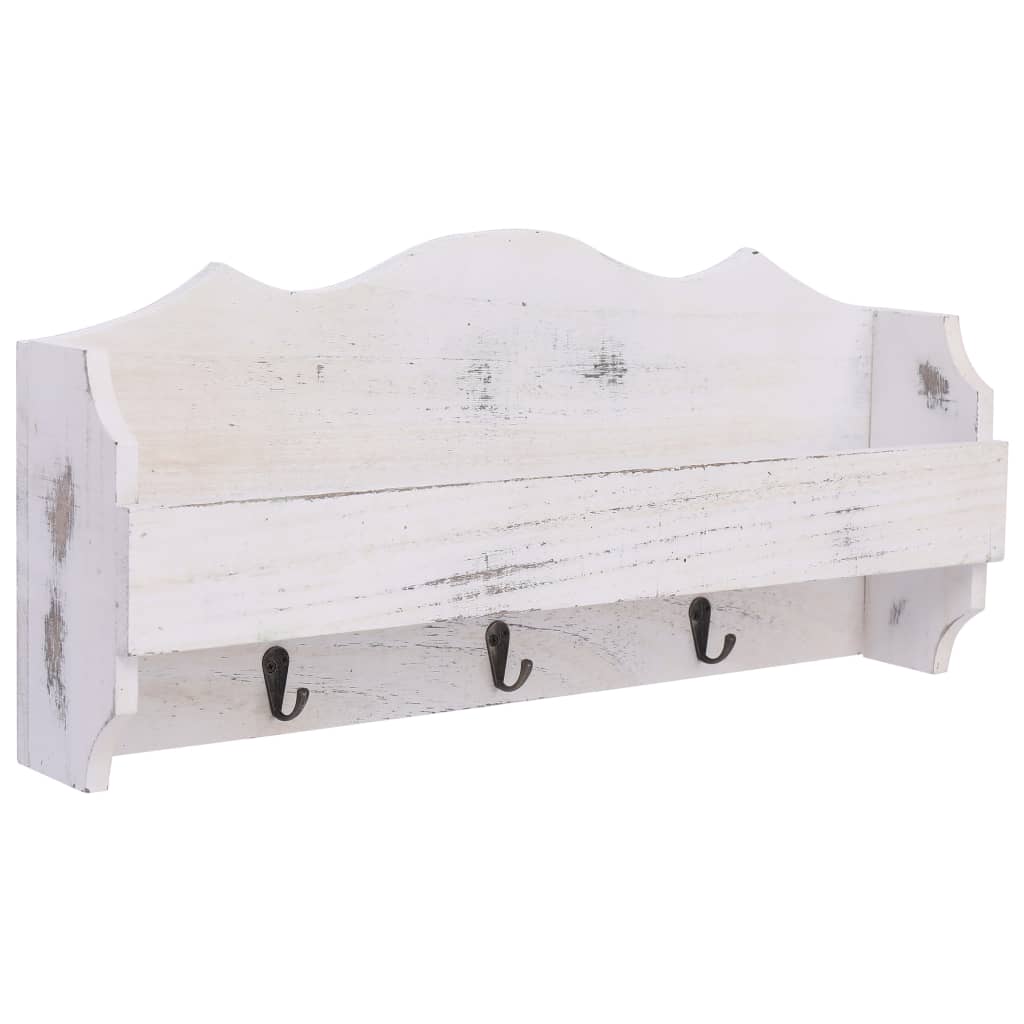 Wandkapstok 50X10X23 Cm Hout Wit