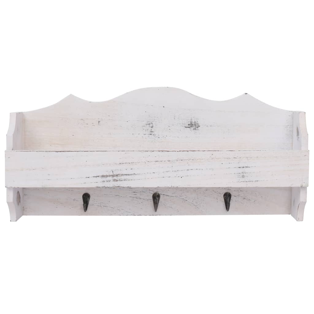 Wandkapstok 50X10X23 Cm Hout Wit
