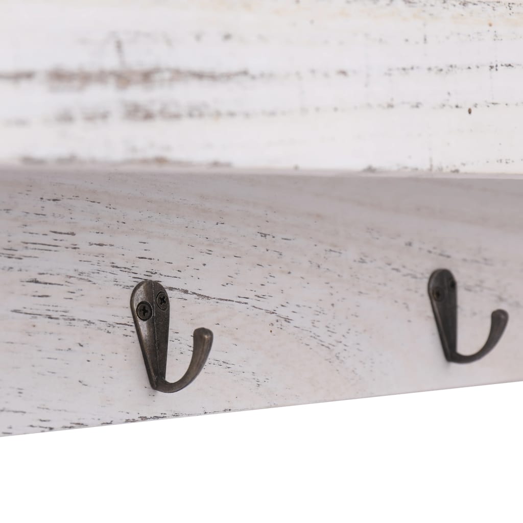 Wandkapstok 50X10X23 Cm Hout Wit