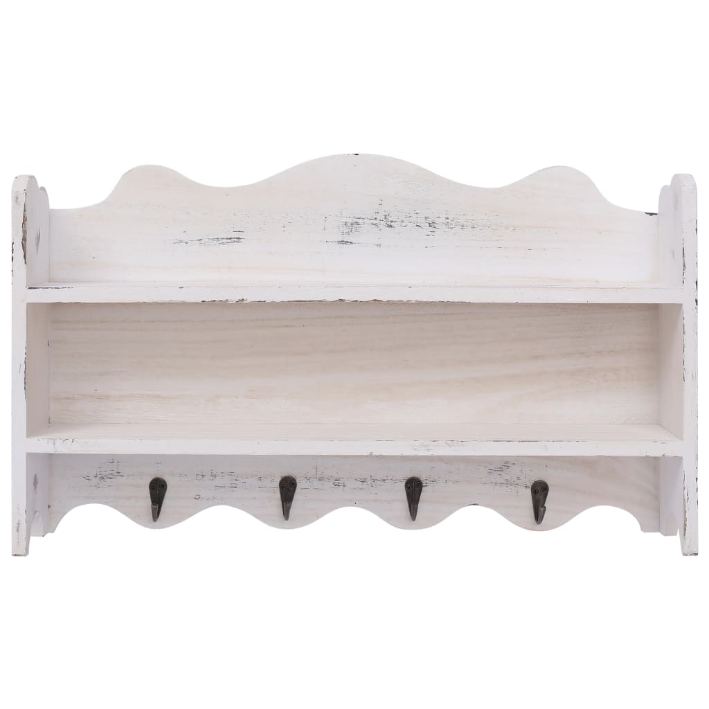 Wandkapstok 50X10X30 Cm Hout Wit