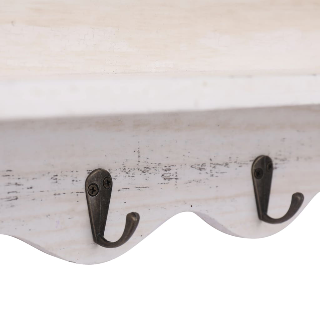 Wandkapstok 50X10X30 Cm Hout Wit