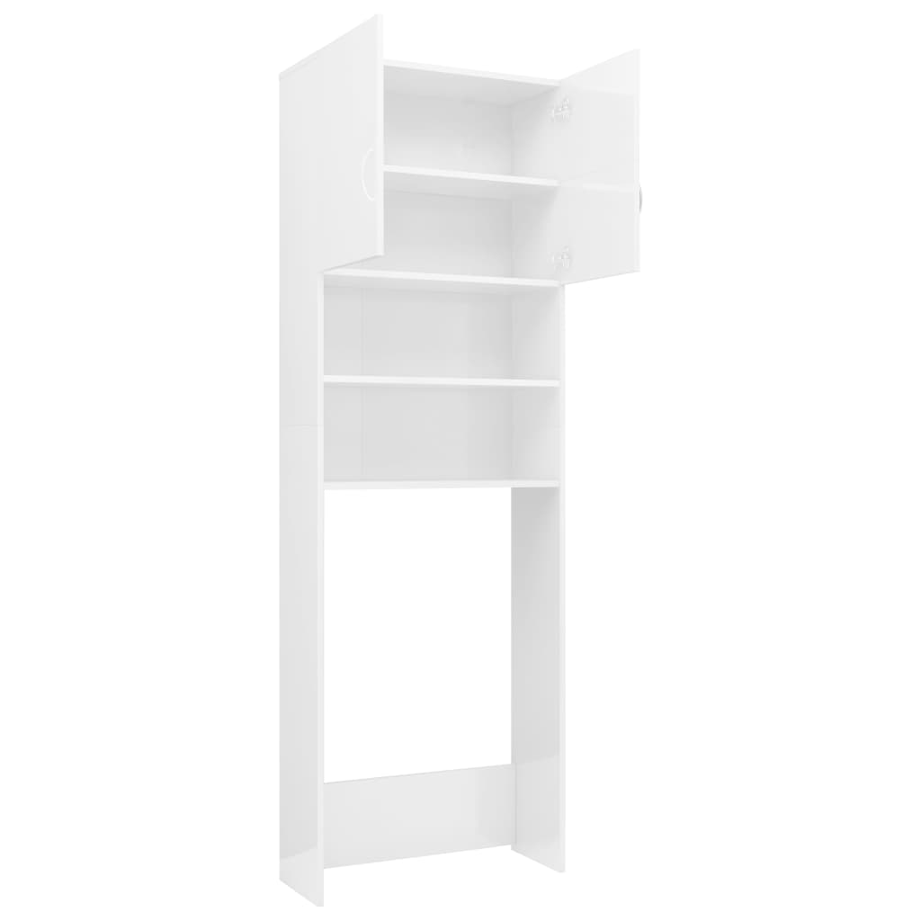 Wasmachinekast 64X25,5X190 Cm Hoogglans Wit