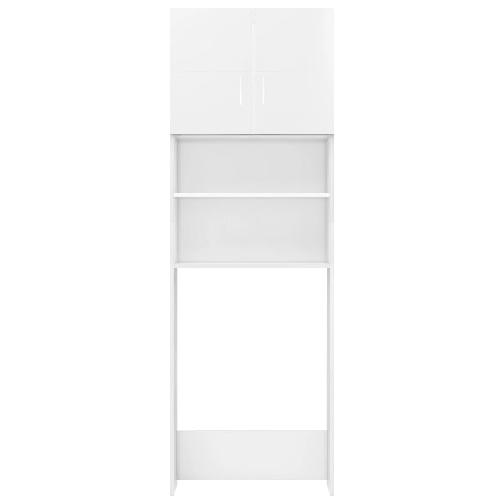 Wasmachinekast 64X25,5X190 Cm Hoogglans Wit