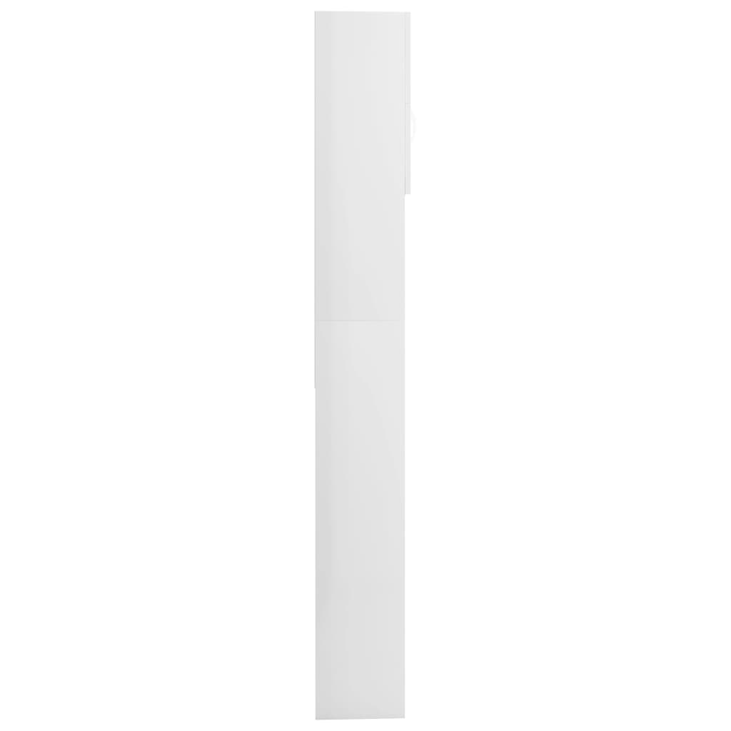 Wasmachinekast 64X25,5X190 Cm Hoogglans Wit