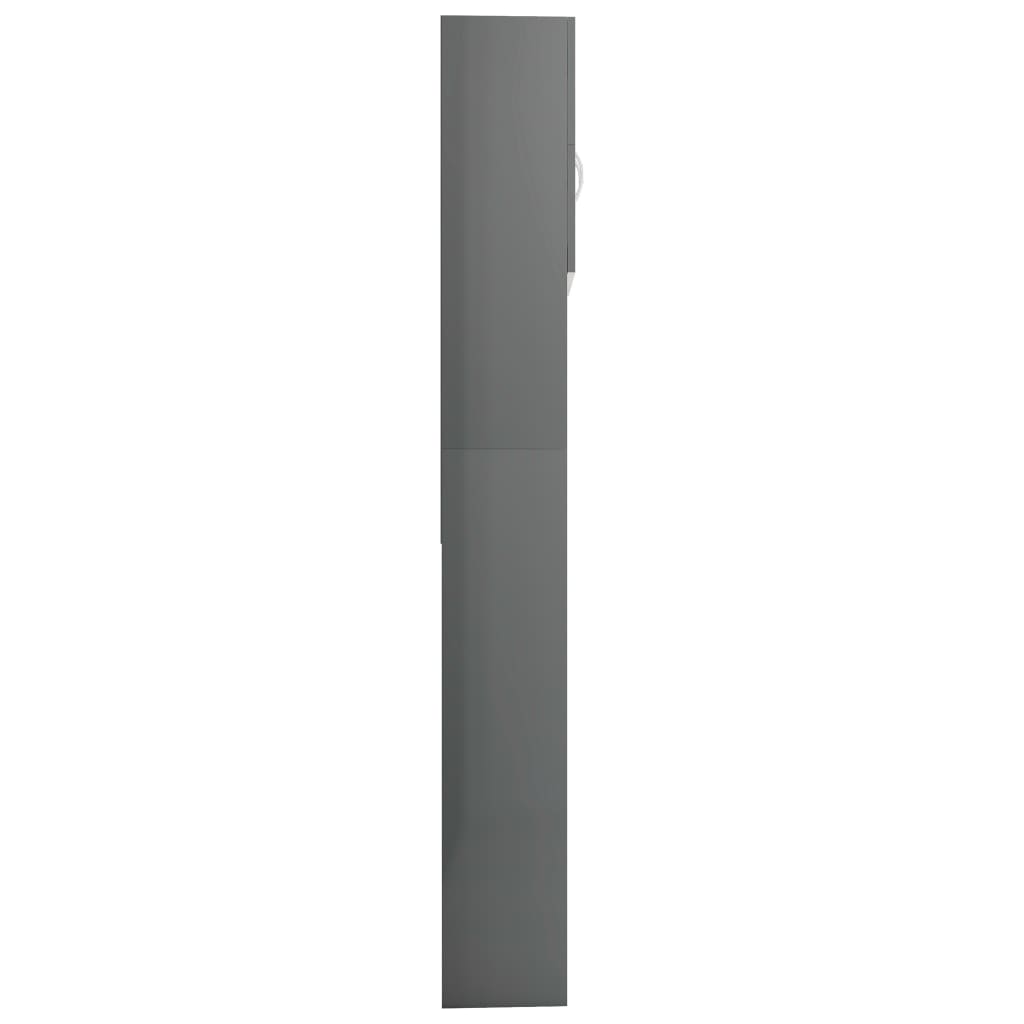 Wasmachinekast 64X25,5X190 Cm Hoogglans Grijs