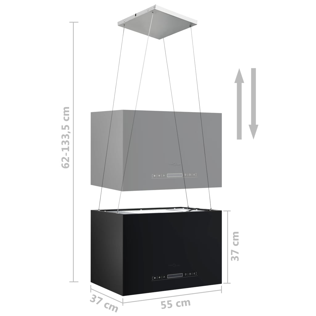 Afzuigkap Hangend Met Aanraaksensor Lcd 55 Cm Staal