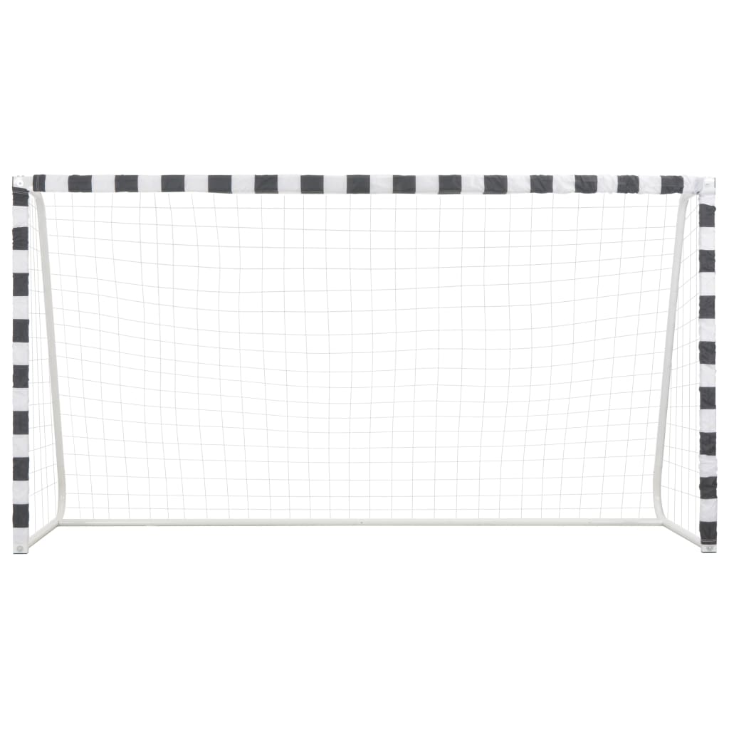 Voetbaldoel 300X160X90 Cm Metaal Zwart En Wit