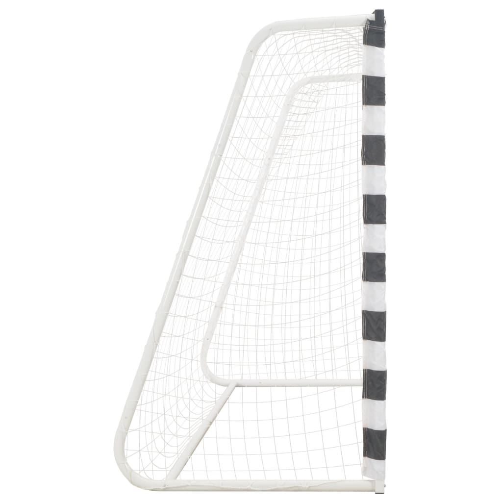 Voetbaldoel 300X160X90 Cm Metaal Zwart En Wit