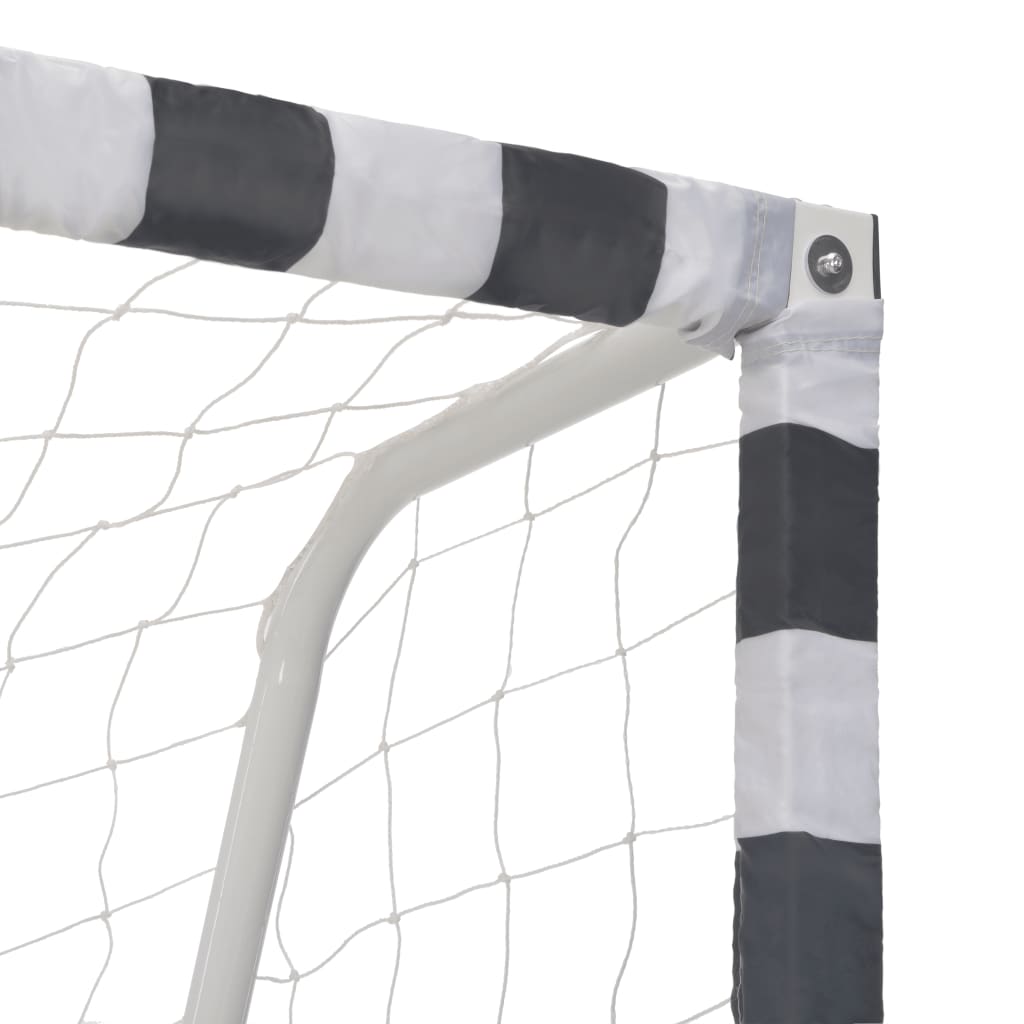 Voetbaldoel 300X160X90 Cm Metaal Zwart En Wit