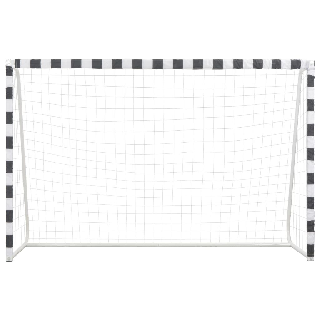 Voetbaldoel 300X200X90 Cm Metaal Zwart En Wit