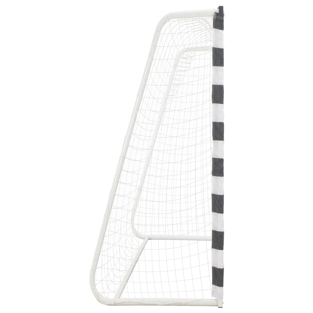 Voetbaldoel 300X200X90 Cm Metaal Zwart En Wit