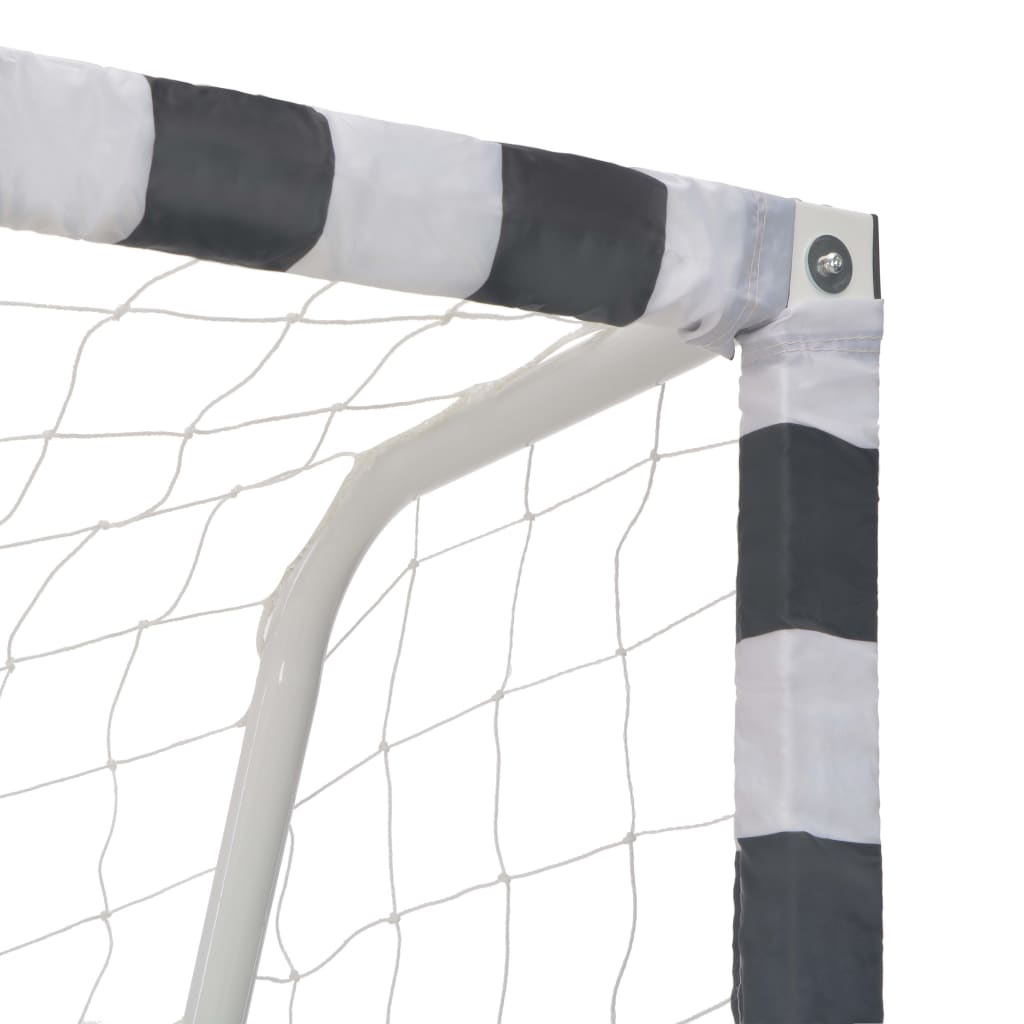 Voetbaldoel 300X200X90 Cm Metaal Zwart En Wit