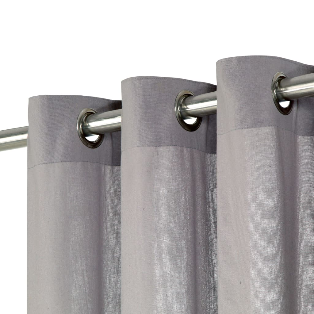 Gordijnen Met Metalen Ringen 2 St 140X245 Cm Katoen Grijs
