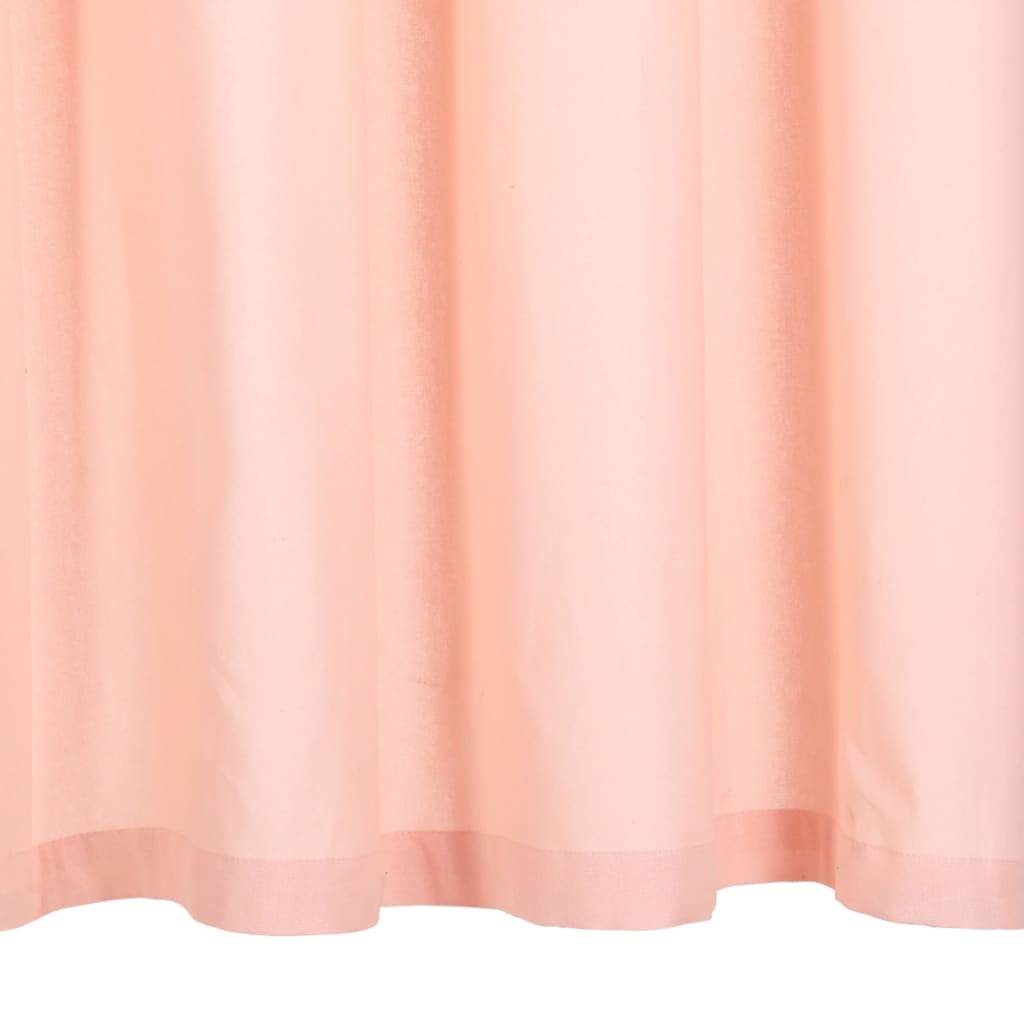 Gordijnen Met Metalen Ringen 2 St 140X175 Cm Katoen Roze